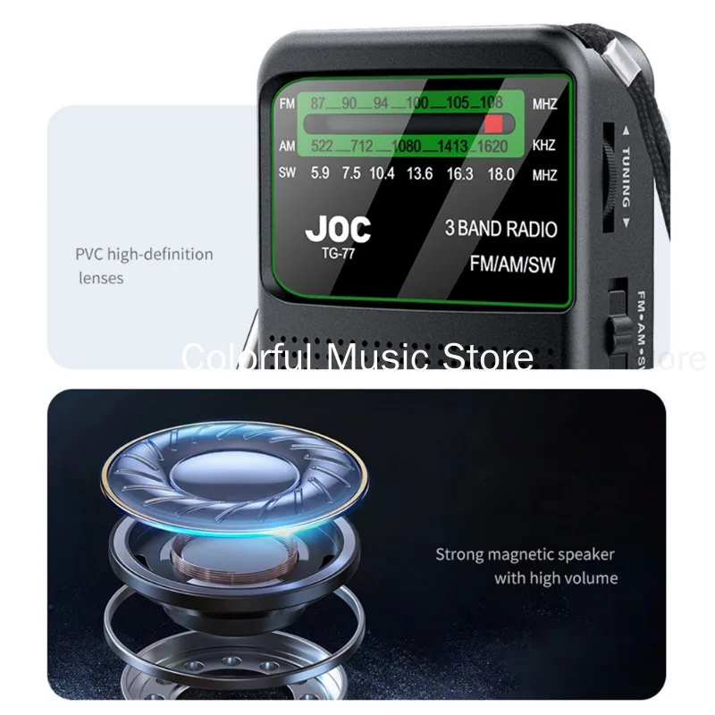 Newest Portable Pocket Radio AM/FM/SW 3-Band Portable Radios For Running Walking Support Earphone Rechargeable Radio FM Receiver