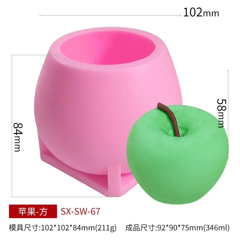 Christmas Apple Silicone Mold DIY Aromatherapy Candle  Plaster Mousse Cake    Making Soap Form