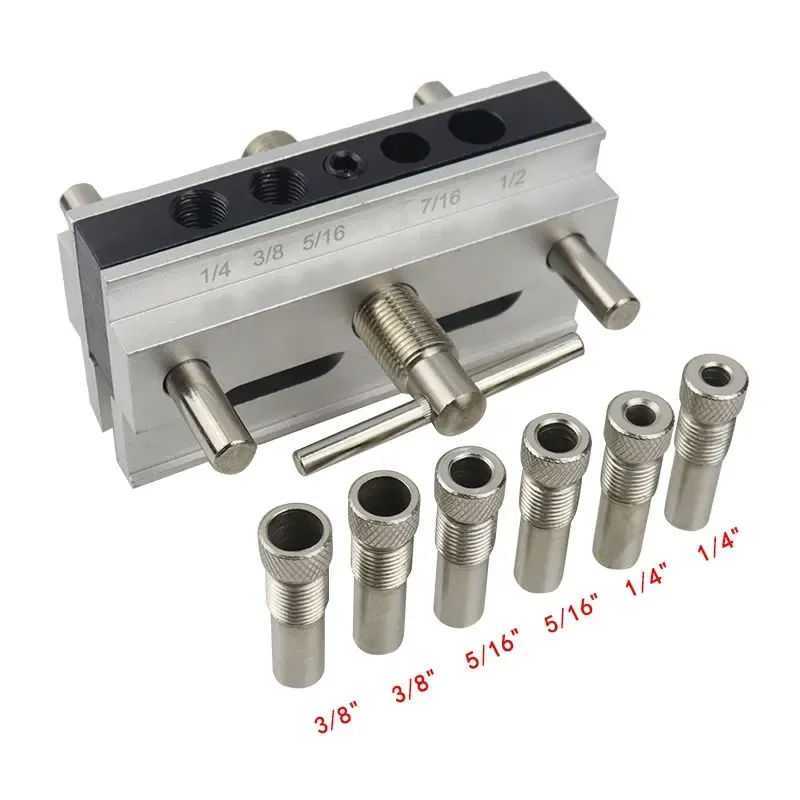 for Straight Hole Opener Metric Vertical Punching Positioner Log Tenon Punch Drilling Woodworking Tools