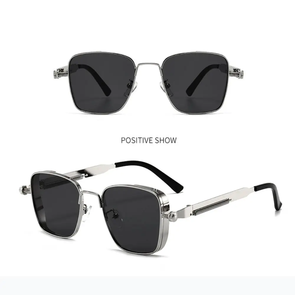 

Punk Metal Frame Sunglasses Eye Protection Travel Accessories Black Shades Glasses Street Photos Decoration Anti-UV 400 Eyewear