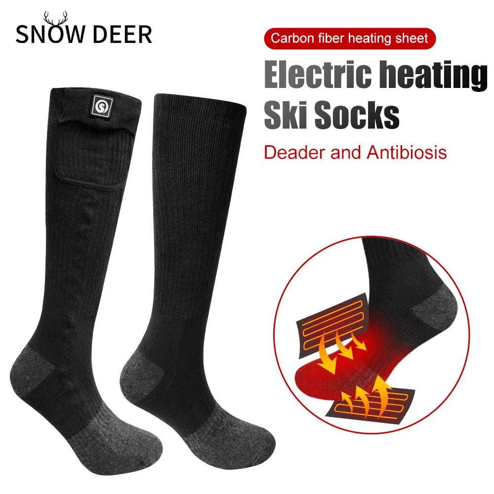 Winter Heated Socks Outdoor Sport Thermal Heated Foot Warmer Rechargeable Battery Electric Heated Socks Ski Sports Socks Snowing