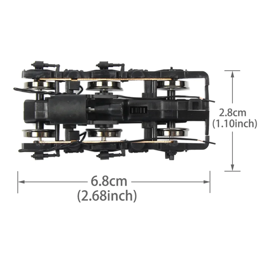 2.8 x 6.8cm(1.1 x 2.68 Inches)1:87 HO Scale Railway Layou Undercarriage Bogie for Most HO Scale Model Train