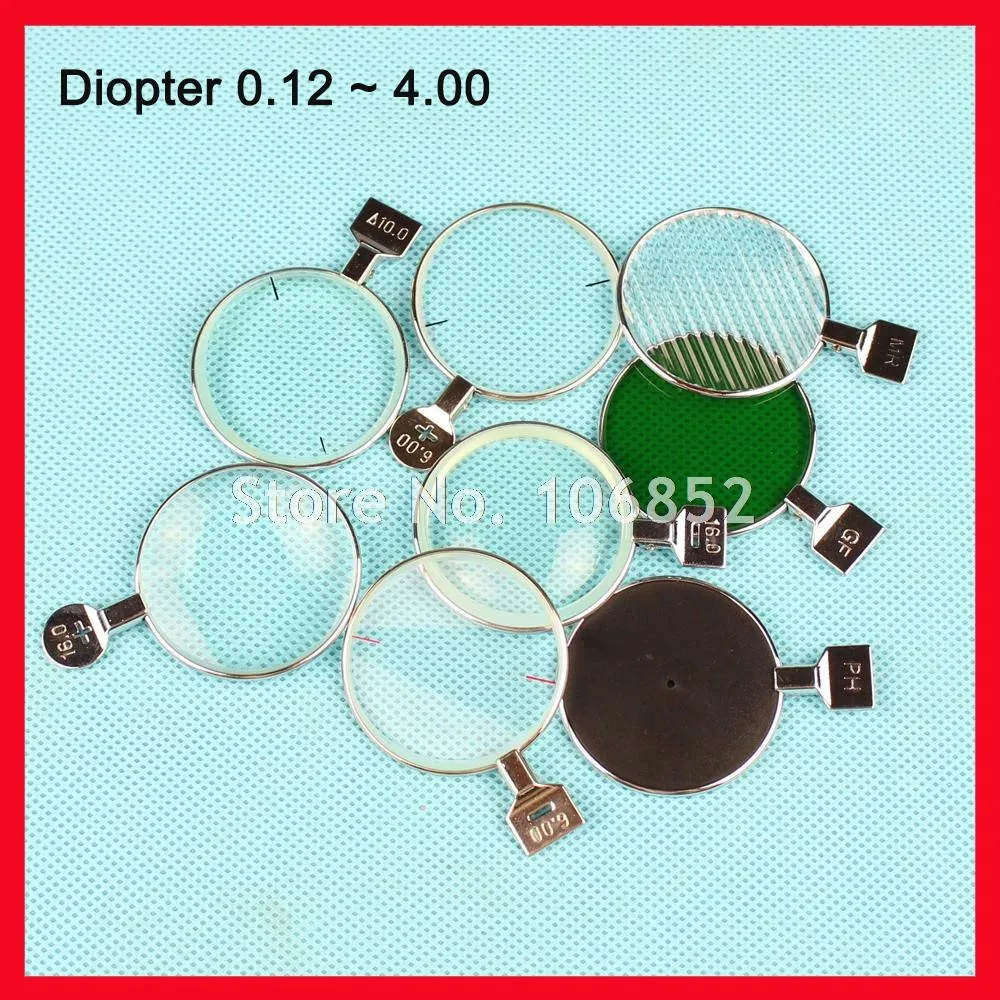 1pc ±0.12D~±4.00D Optical Ophthalmic lens Trial lens for trial lens set Metal rim DIA 38mm