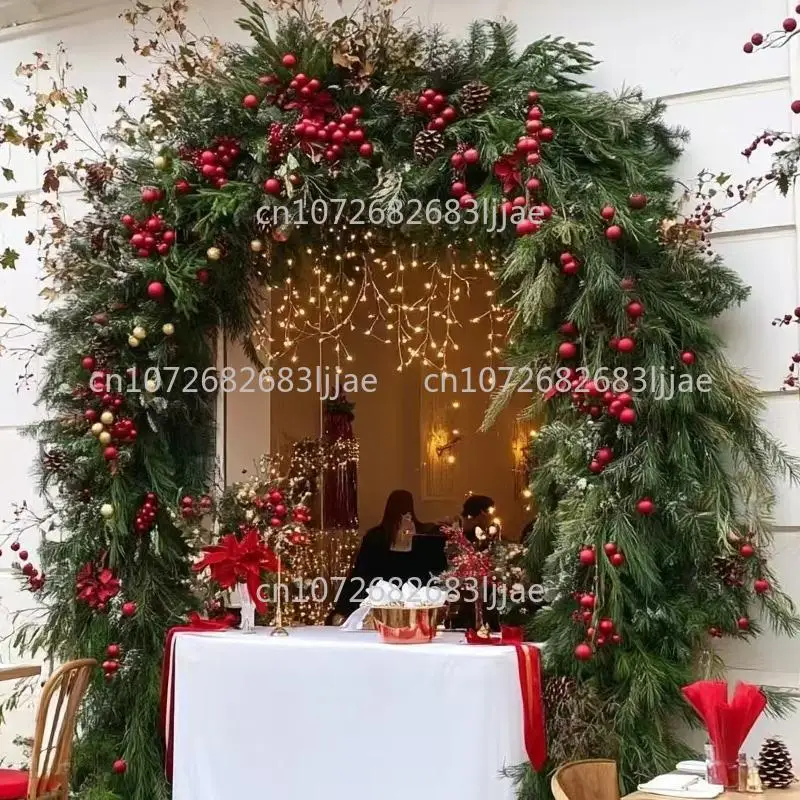 

Christmas Christmas decoration pine needle rattan wreath pe Norfolk pine door hanging encryption door head beautiful feel