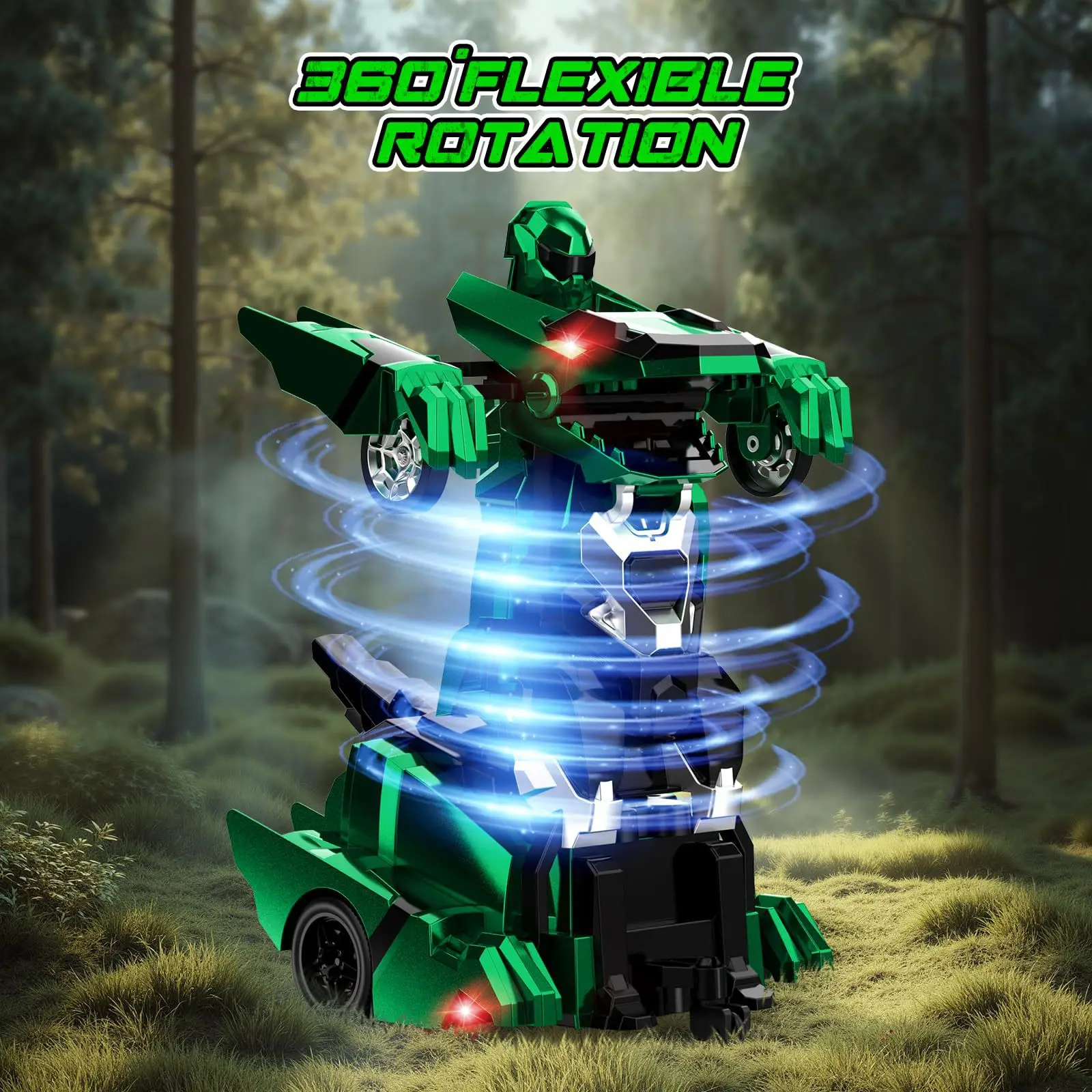 Carro RC de transformação de dinossauro 2.4G - Robô de batalha de um botão, caminhada vertical, brinquedo de controle remoto para crianças, jogo interno/externo