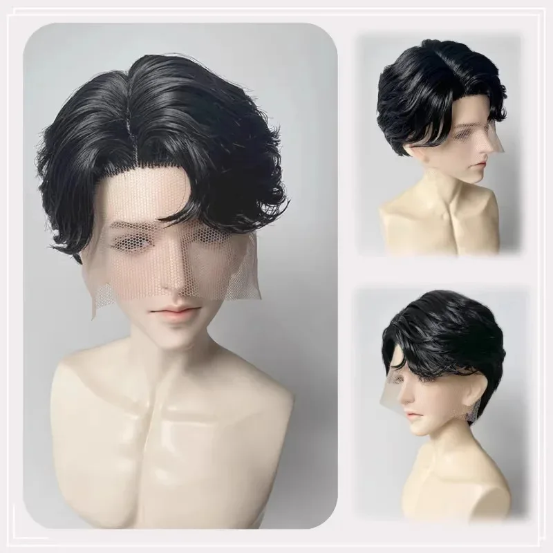 

Doll Wigs Short Hair for 1/3 1/4 Dolls MSD MDD Black High-temperature