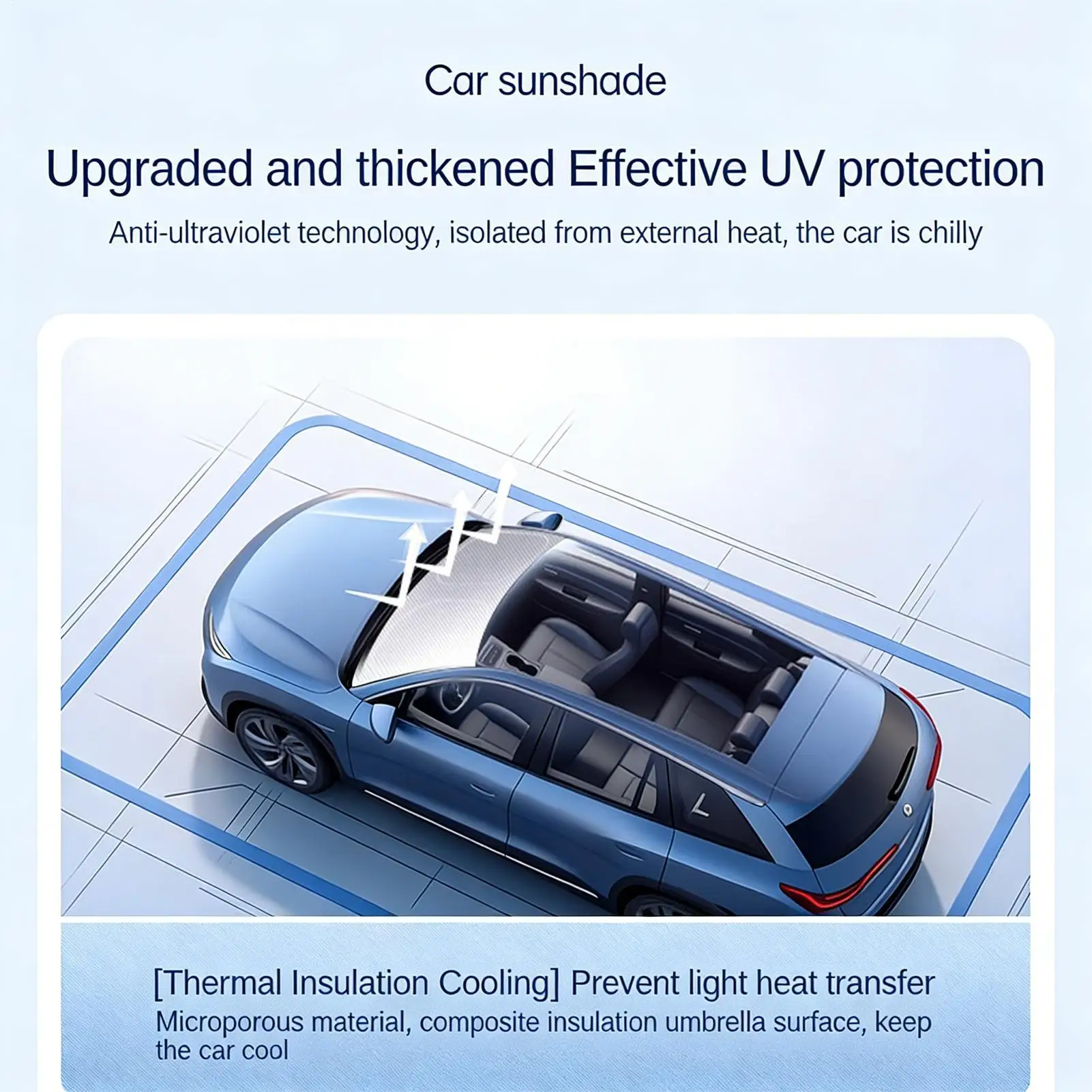 

Windshield Shade Tight Fit Quick-Install Panel Windshield Cover Sun Shade For Parked Vehicles Beach RV Truck Sedan Caravan SUV