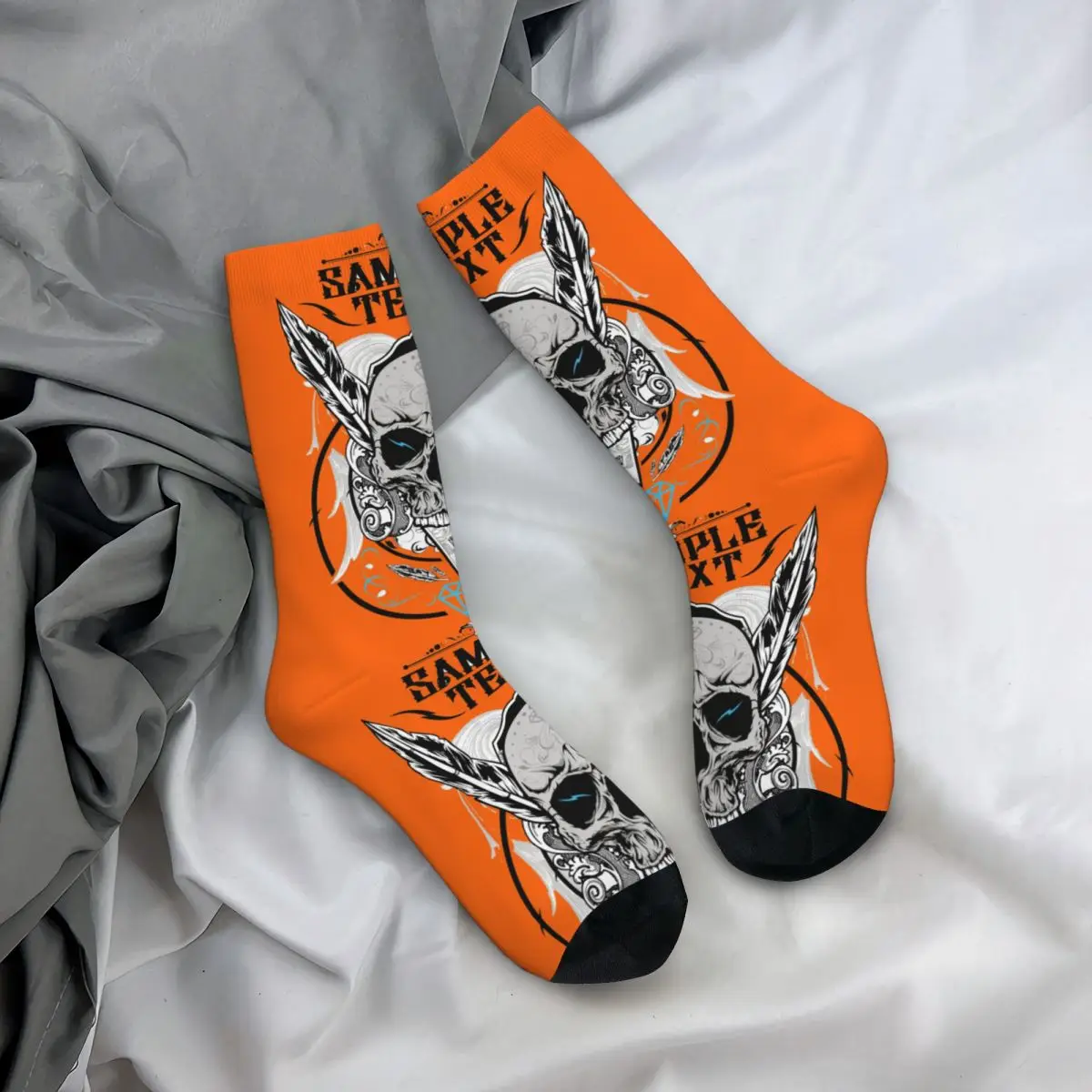 Sample Skeleton 2 Skull calcetines Punk para hombres y mujeres, hermosos regalos de vestir de primavera, verano, Otoño e Invierno