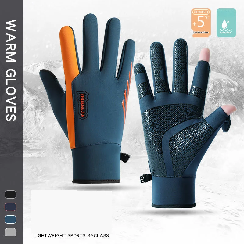 Mens Winter Fleece Gloves Cold Resistant Water Resistant Windproof Touch Screen for Cycling Outdoor Sports