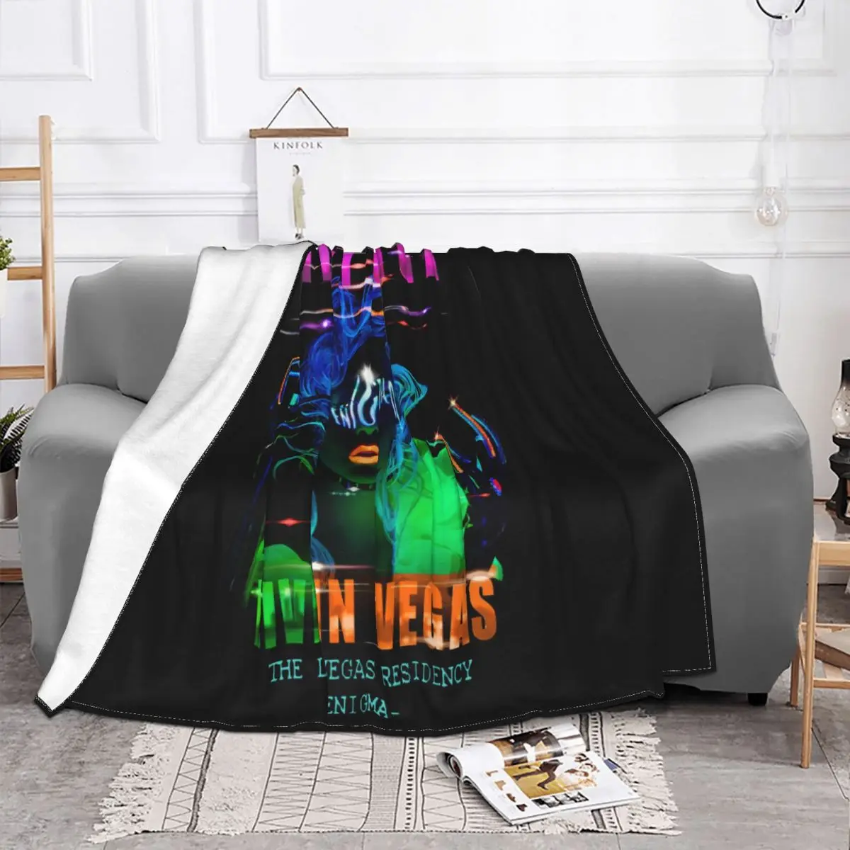 Lady Gaga Live In Vegas Enigma Tour 2019 With Dates Men Black S 4Xl Ba Male Throw Blanket