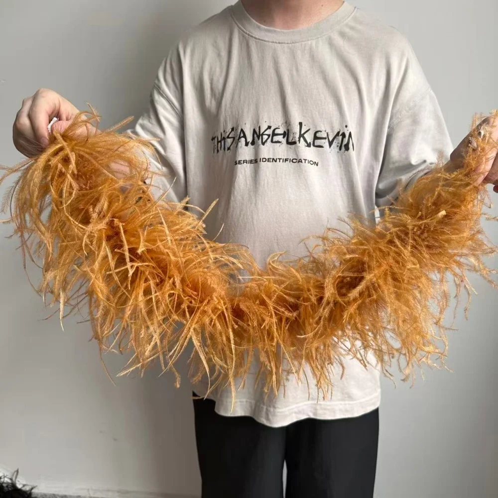 Long 50cm White Ostrich Feathers Boa 8/10/15/20/30 ply Fluffy Plumas Scarf for Wedding Party Decoration Sewing Trim DIY Crafts