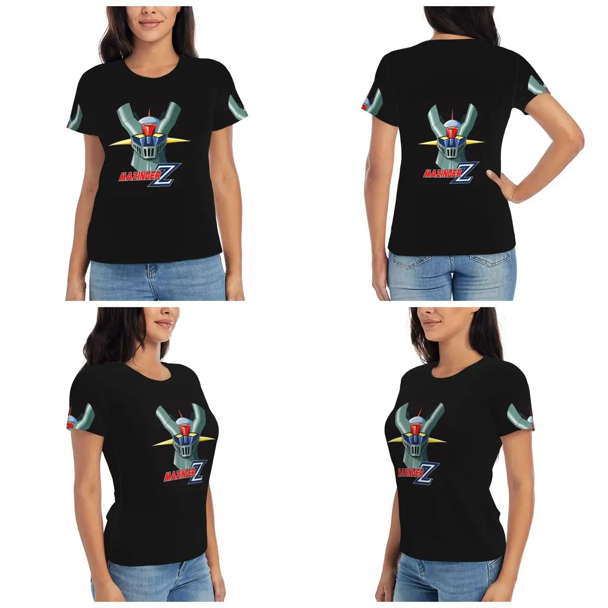 Mazinger Z Goldorak Actarus Grendizer Mask T-Shirt Women Short Sleeve T Shirts O-Neck Clothing Cotton Summer Tees Streetwear