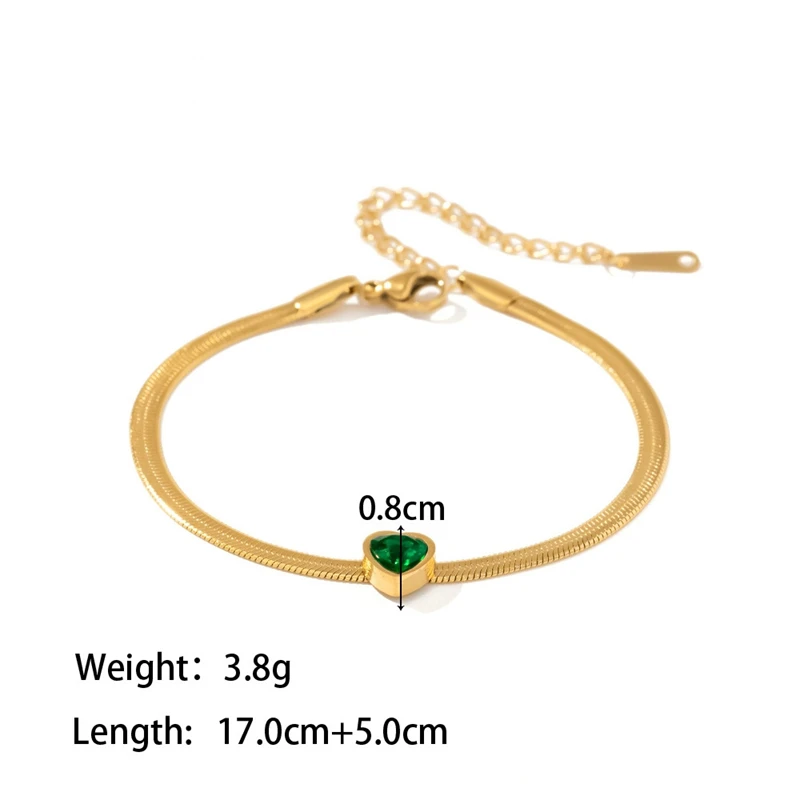 Stainless Steel 18K Gold Plated Bracelet For Women 2023 Classical Fashion Heart Zircon Bracelets Jewelry Gift