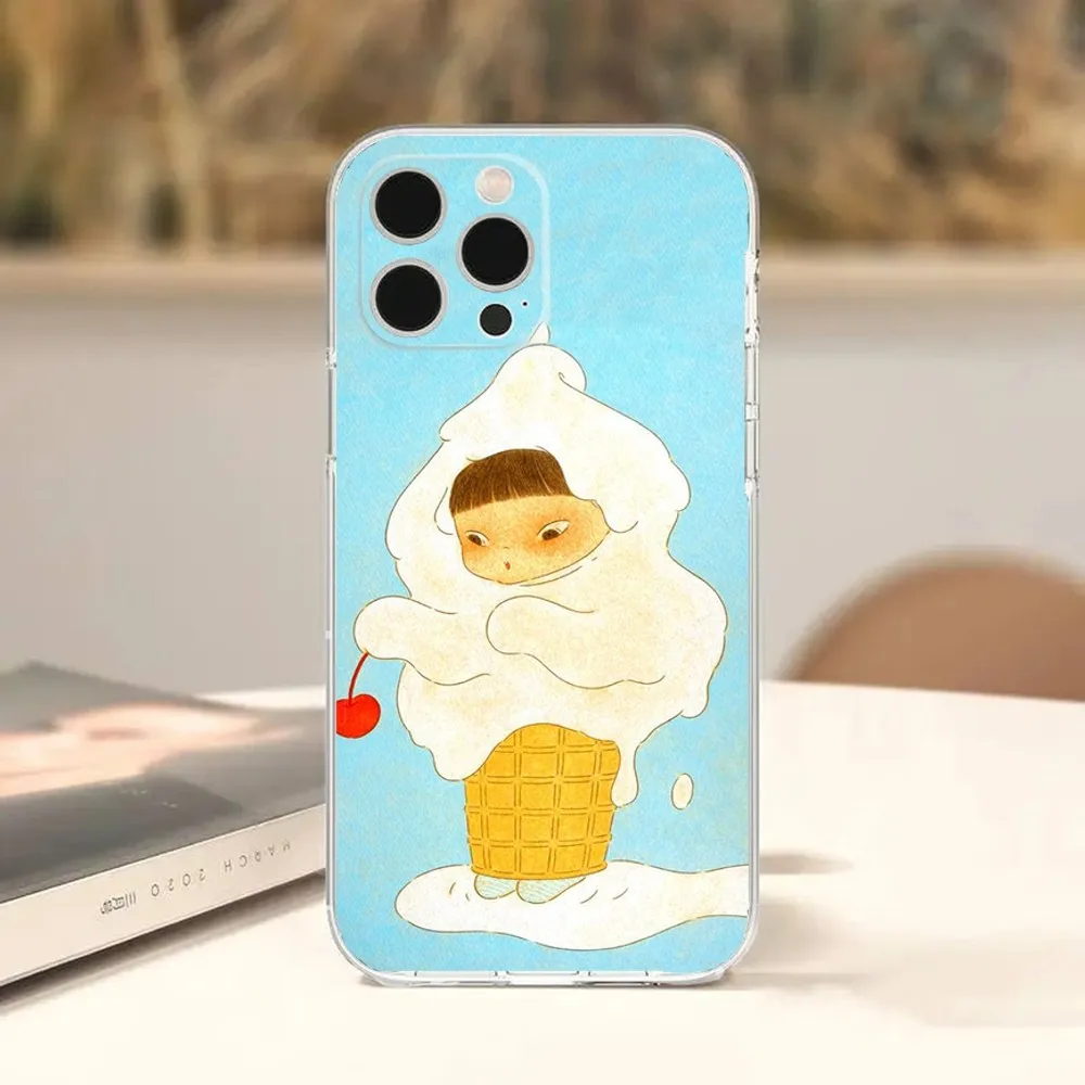 Y-Yoshitomo Nara Phone Case For iPhone Apple 15,14,13,12,Mini,11,Pro,Max,Plus,X,XR,XS,8,SE,2020,Plus Transparent Cover