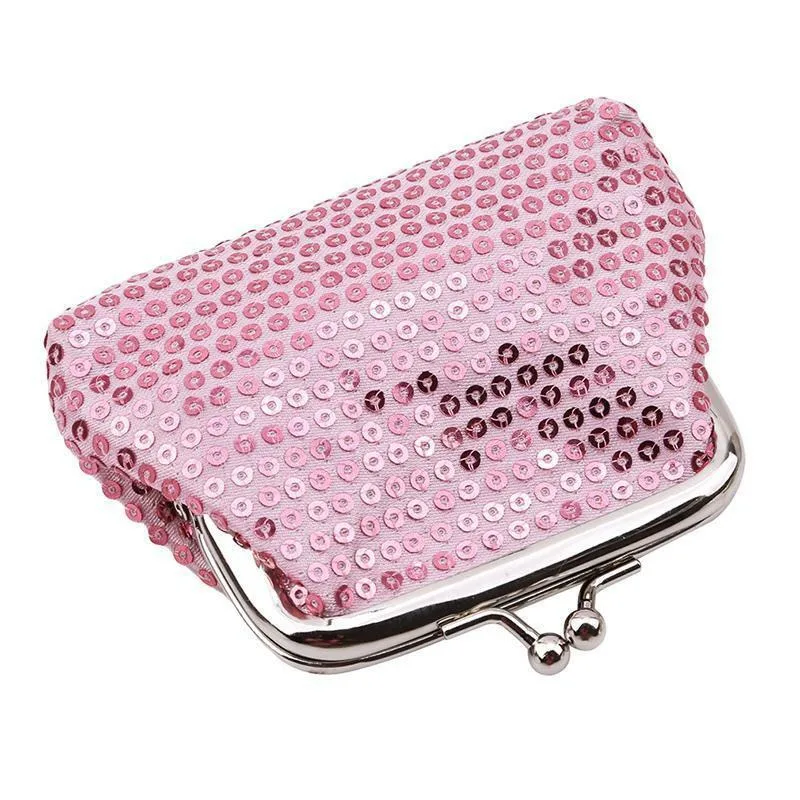 Geldbörse mit Pailletten-Dekor, stilvolle Kiss Lock-Aufbewahrungstasche für Damen für Lippenstift und Schlüssel, für Karnevalspartys und Musikfestival – Detail 9