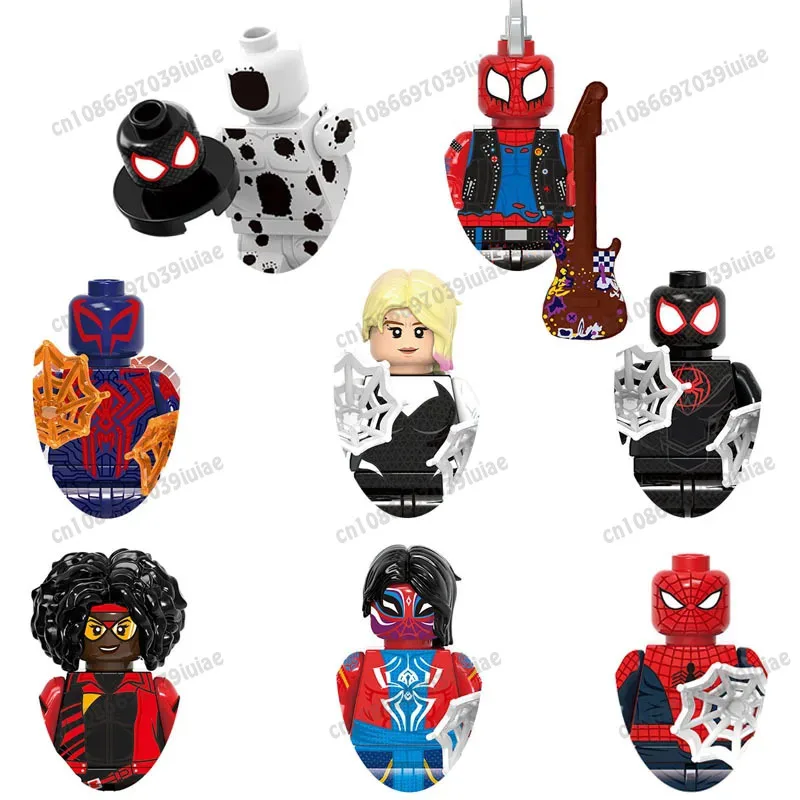 HEROCROSS Miles Morales Spot Jessica Drew Spidre-Punk Bricks Personnage de dessin animé blocs de construction Cadeau d'anniversaire GH0186 G0124