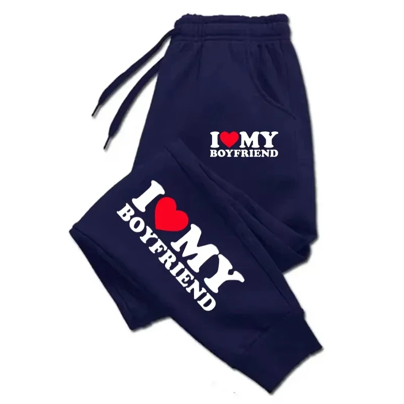 أنا أحب صديقي طباعة الرجال Sweatpants المناسب عرق السراويل الرياضية طماق بنطلون غير رسمي جيب في الهواء الطلق ركض زوجين WK0023