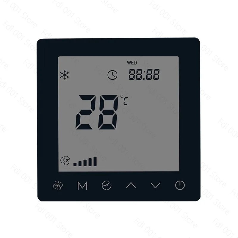RS485 Real Time Monitoring Temperature Filter Reminder Function Fan Coil Unit Thermostat 3 Speed Fan Switch Controller