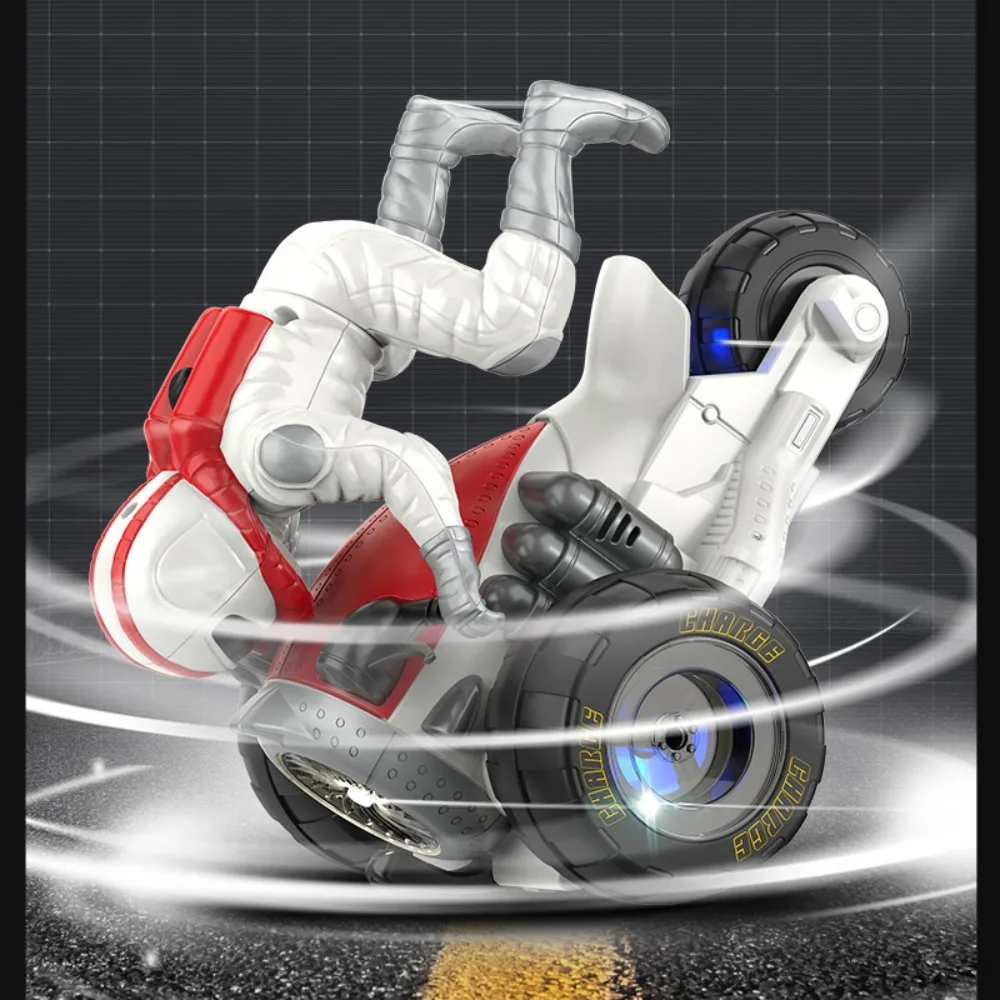 Dansende motorfiets oplichtend cadeau voor baby cartoon elektrische coole stunt 360-roterende racemotorfiets robot lichte muziek jongensspeelgoed