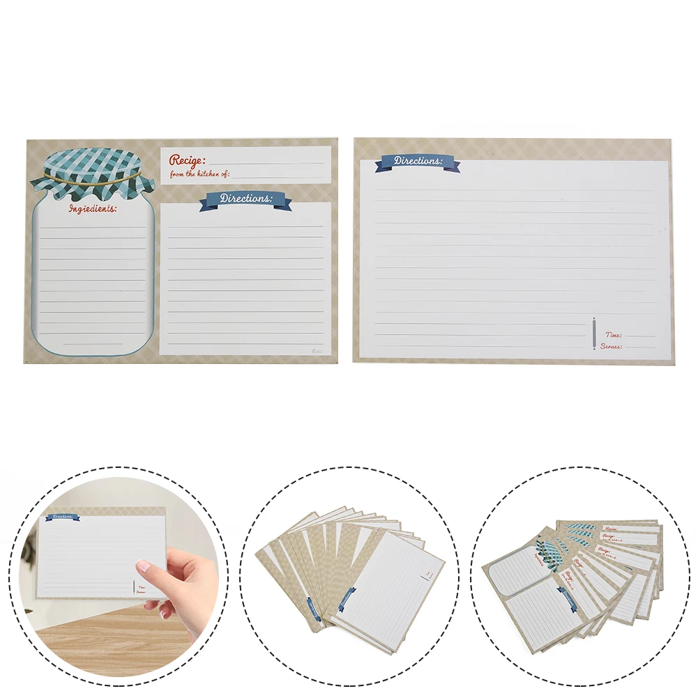 Recipe Book Kitchens Recipe Cards Double Sided Blank High Quality Paper 10x14CM Cards DIY Dining Kitchen Storage