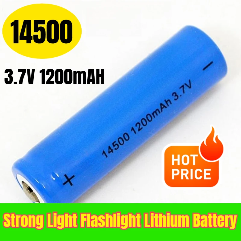 

3.7V 1200mAH 14500 Strong Light Flashlight Lithium Battery