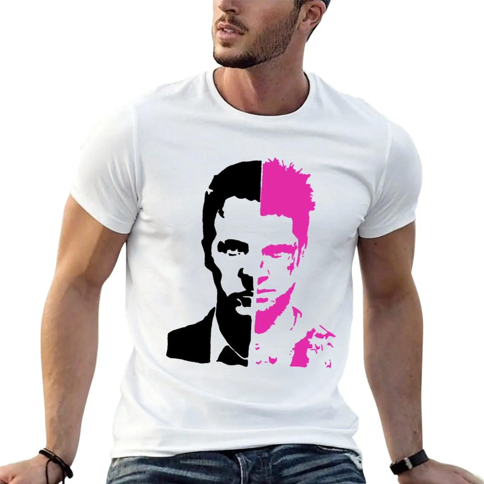 The Narrator - Fight Club Film - Tyler T-Shirt Casual Pattern Print Tee Shirt