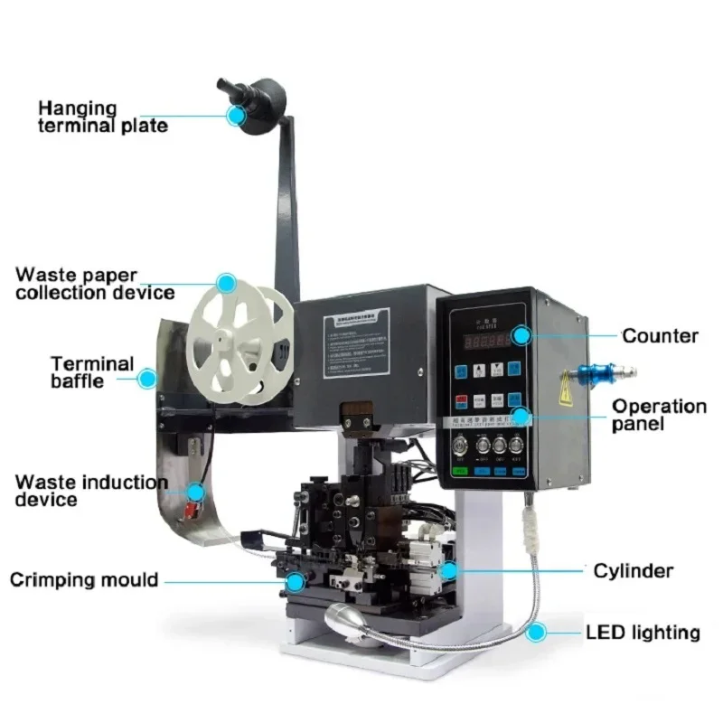 Terminal Crimping Machine Molex Jst Cable Wire Strip And Crimp Machine Semi Automatic Multicore Wire Crimping Machine