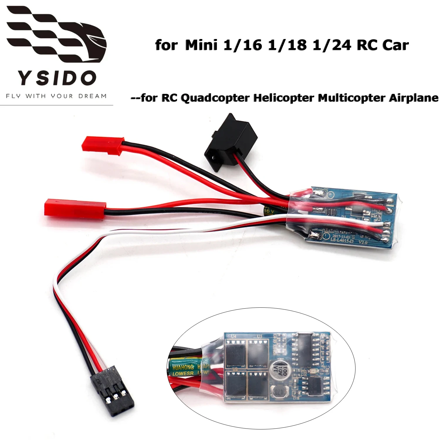 มินิ ESC 20/30A ตัวควบคุมความเร็วมอเตอร์ไฟฟ้าแบบแปรงถ่าน ตัวควบคุมความเร็วมอเตอร์อิเล็กทรอนิกส์แบบแปรงถ่าน โมดูลควบคุมความเร็ว 4-8V สำหรับรถบังคับวิทยุ เรือบังคับวิทยุ โมเดล