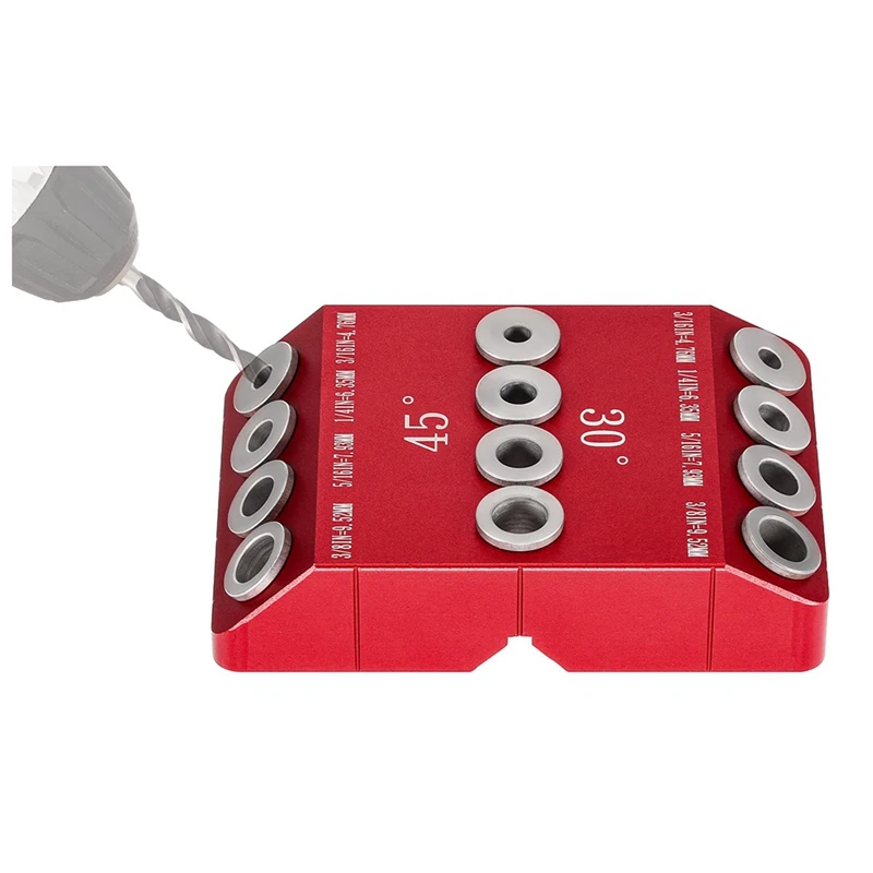 

30/45/90° Angle Drill Hole Guide Jig For Angled And Straight Hole,Cable Railing Lag Screw Drilling Template