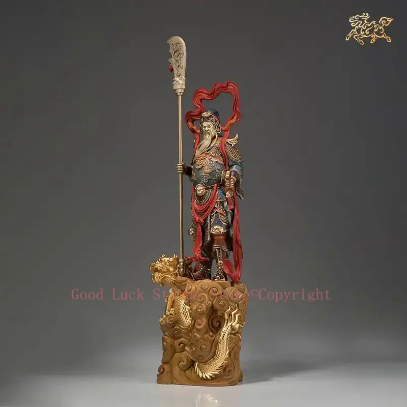 82cm Huge Large high grade GOOD LUCK God of wealth Dragon GUAN GONG Mammon Bronze statue HOME Shop Club BAR Company Patron saint view 4