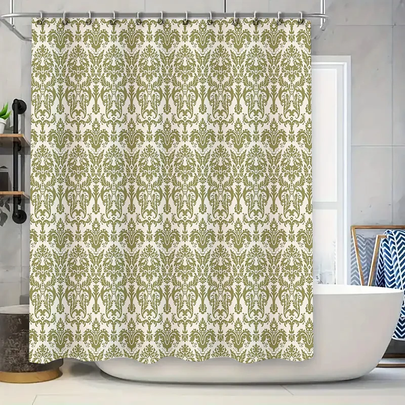 

Elegant Floral Shower Curtain Vintage Botanical Pattern Waterproof Fabric Bathroom Decor Farmhouse Style Home Textile Backdrop