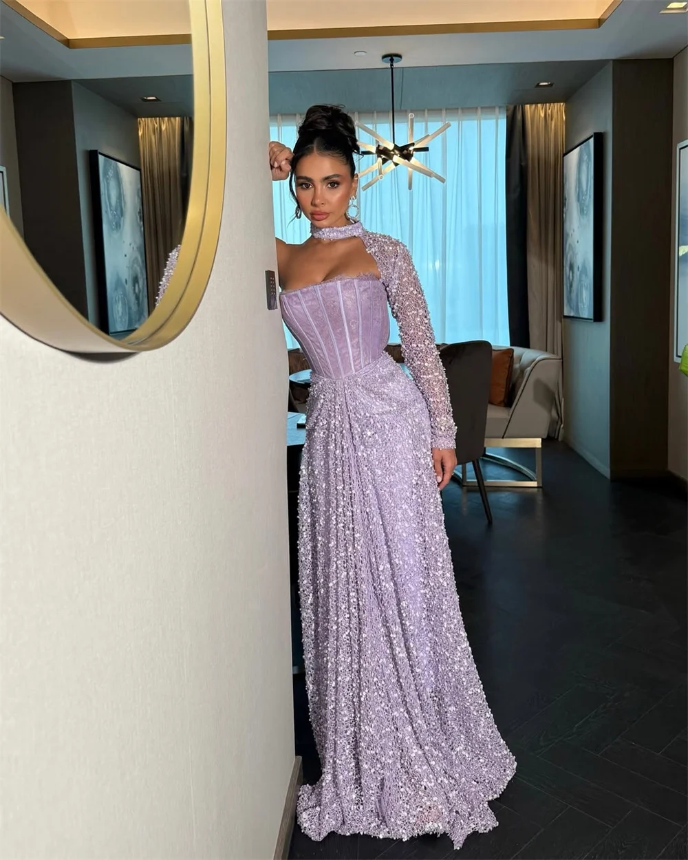 Sansa One Shoulder Floor-length A-line Prom Dresses Elegant Purple Simple فستان سهرة نسائي Formal Evening vestidos de festa 2025 image 2