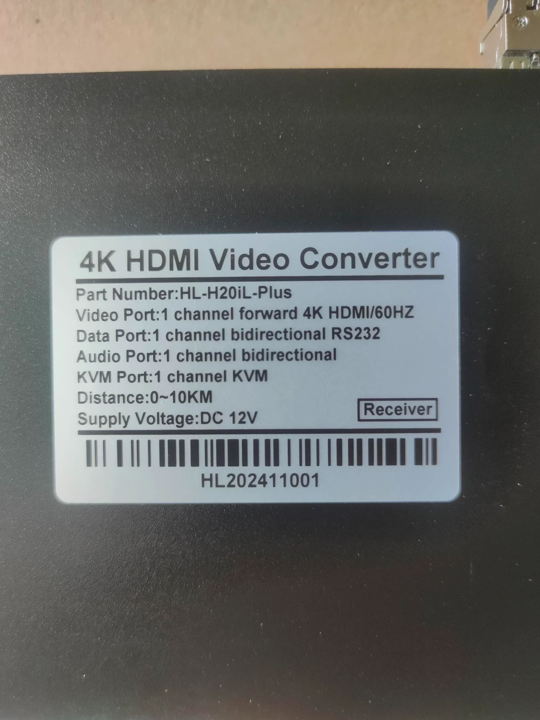 10G Rate   EDID    Video with Local Loop Out;1 Channel Bidirectional 3.5 Audio 4K60Hz  Fiber Optic Converter