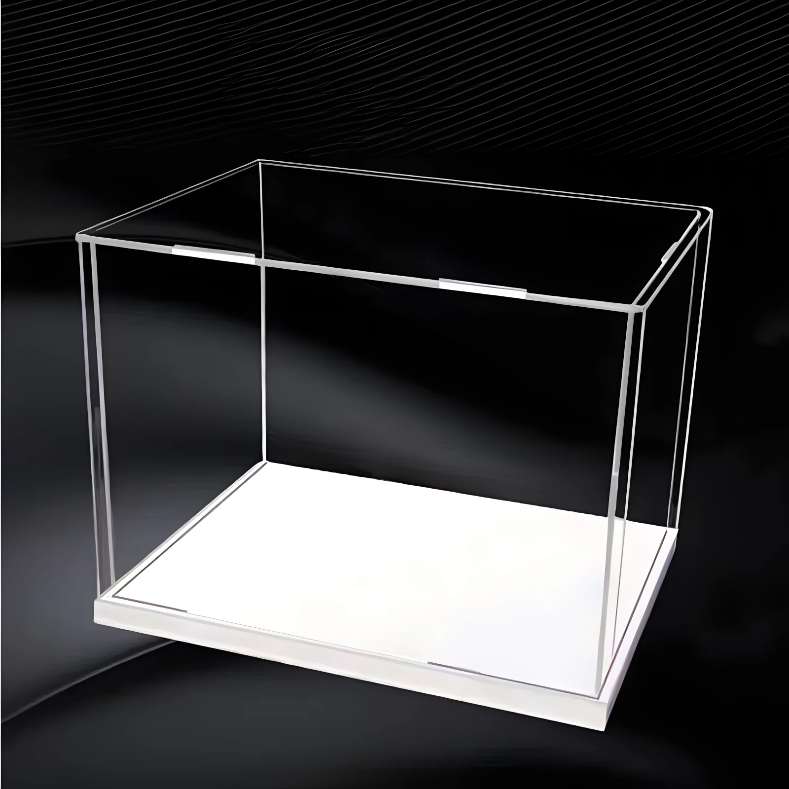 Clear Self-Assembly Acrylic Display Case Acrylic display box Transparent Dust Proof Protection Showcase with White base 