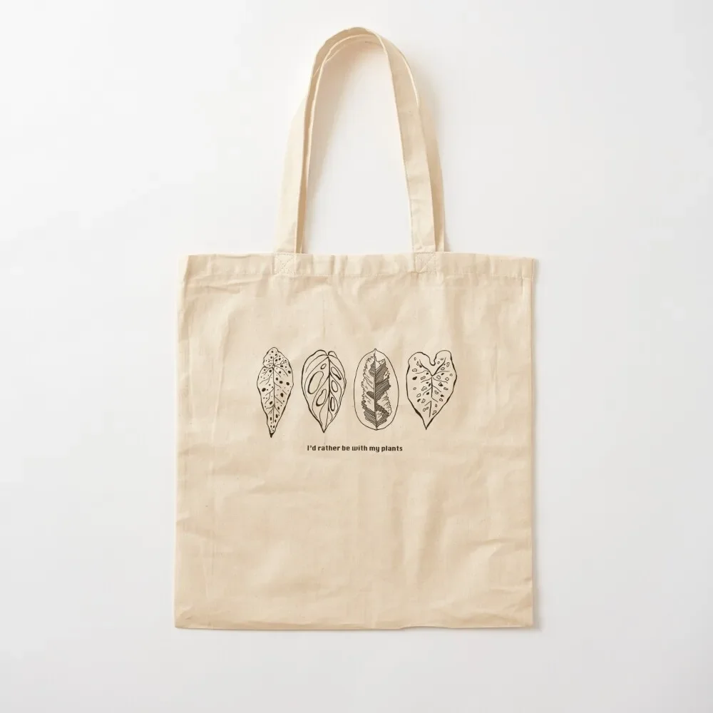 I'd rather be with my plants Tote Bag tote bags aesthetic Women's beach bags Tote Bag