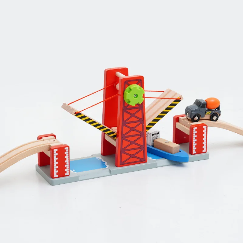 Kids Railway Toys Wooden Tracks All Kinds of Bridge Track Accessories fit for Brand Wooden Train Track Toys for Children Gift