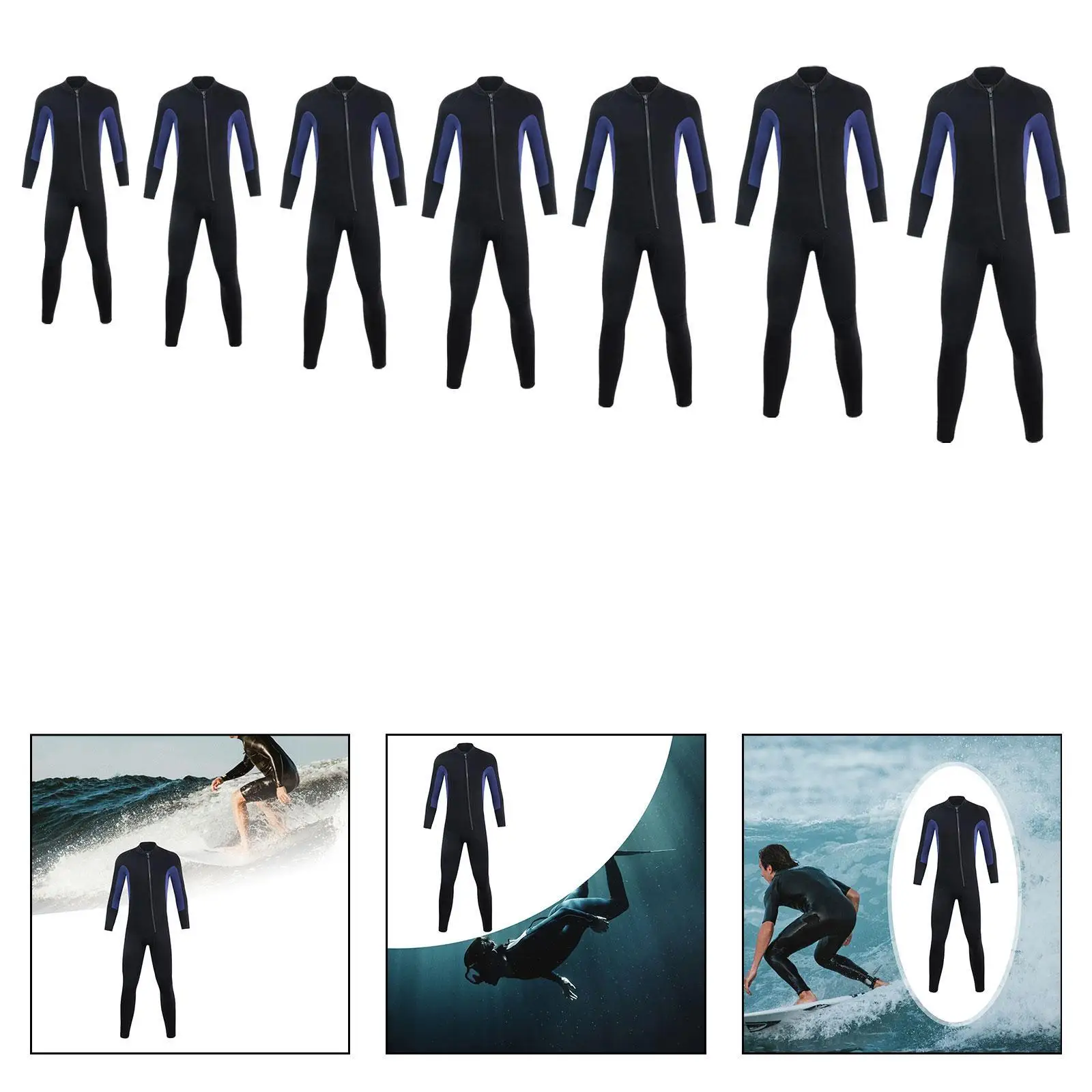 

Men Wetsuit Full Body 3mm Neoprene Soft for Body Boarding Surfing Underwater