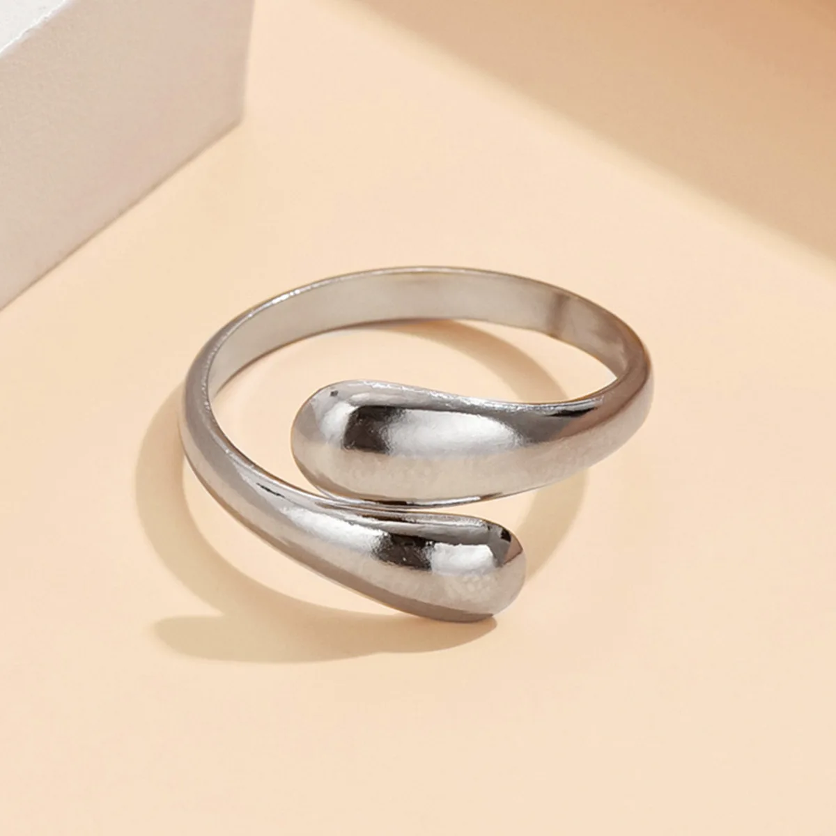 Women's 925 Sterling Silver Geometric Irregular Lines Open Ring