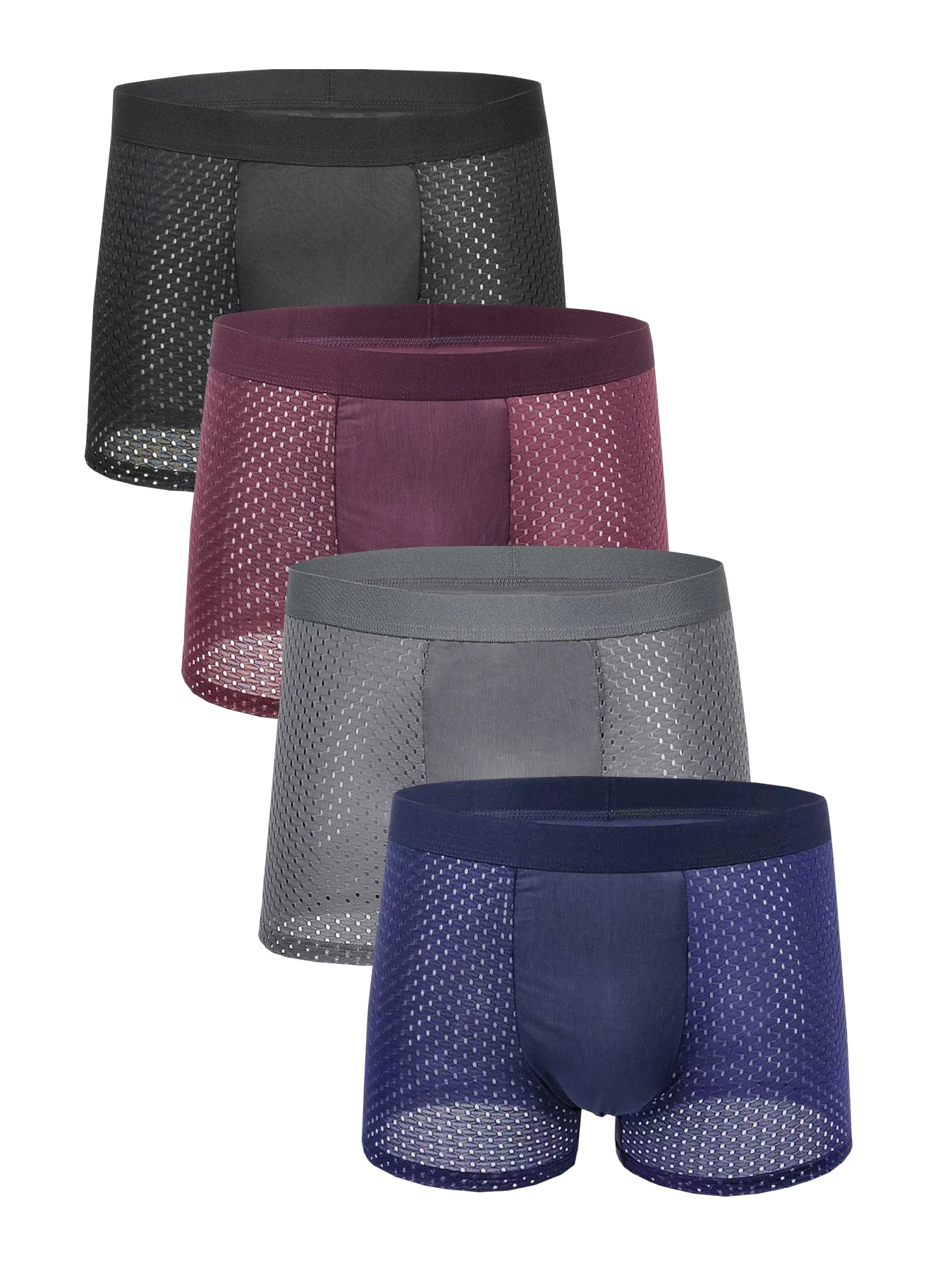 

4 шт. сетчатые дышащие четырехцветные комбинированные модные и модные мужские шорты-боксеры