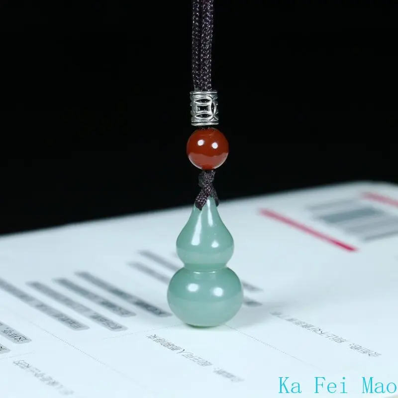 New Arrival Step-by-Step Promotion Pendant Hotan Jade Greenish-Blue Gourd Necklac Fashionable Personalized Jewelry Gift 2