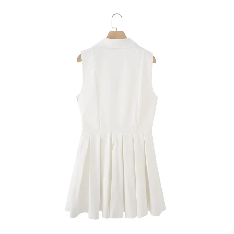 젤리타인 여성 드레스 V넥 슬리브리스 슬림핏 우아한 캐주얼 파티 데일리룩 A라인 미디 드레스 여름 2025 패션 시크