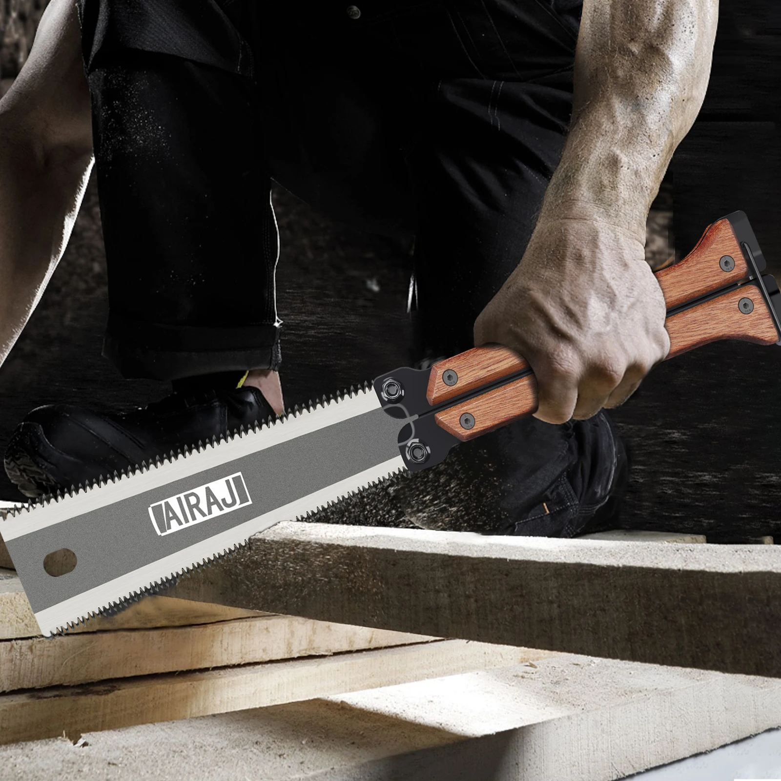 AIRAJ 12 Inch Wooden Folding Saw SK5 Steel Labor-Saving Wear-Resistant Durable Foldable Portable Manual Tool image 3