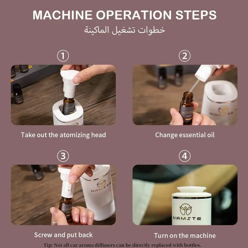 NAMSTE-humidificador de máquina de aromaterapia para coche, ambientador de coche de 10ML, aceites aromáticos de colección Premium de Hotel de lujo, paquete de 6