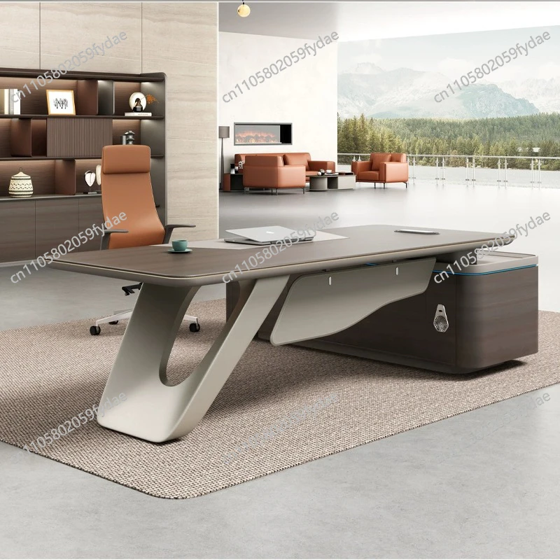 Light Luxury  Table Modern European Executive Right Cabinet Gaming Desk Standing  Bureau Meuble Furniture