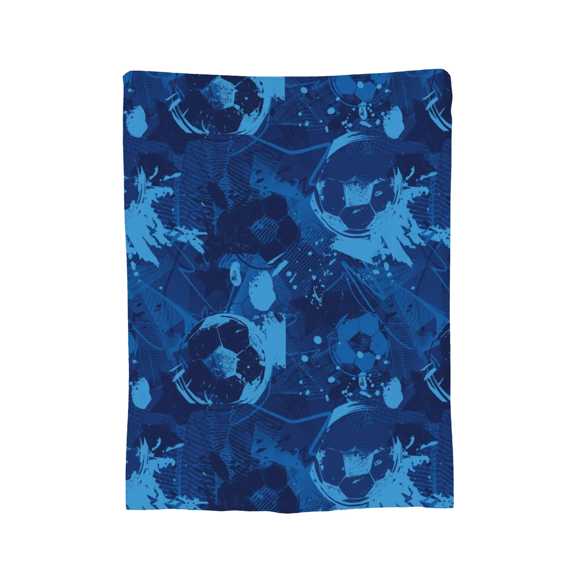 Cartoon Soccer Ball Football Blanket Velvet Print  Multi-function Ultra-Soft Throw Blankets for Home Office Rug Piece