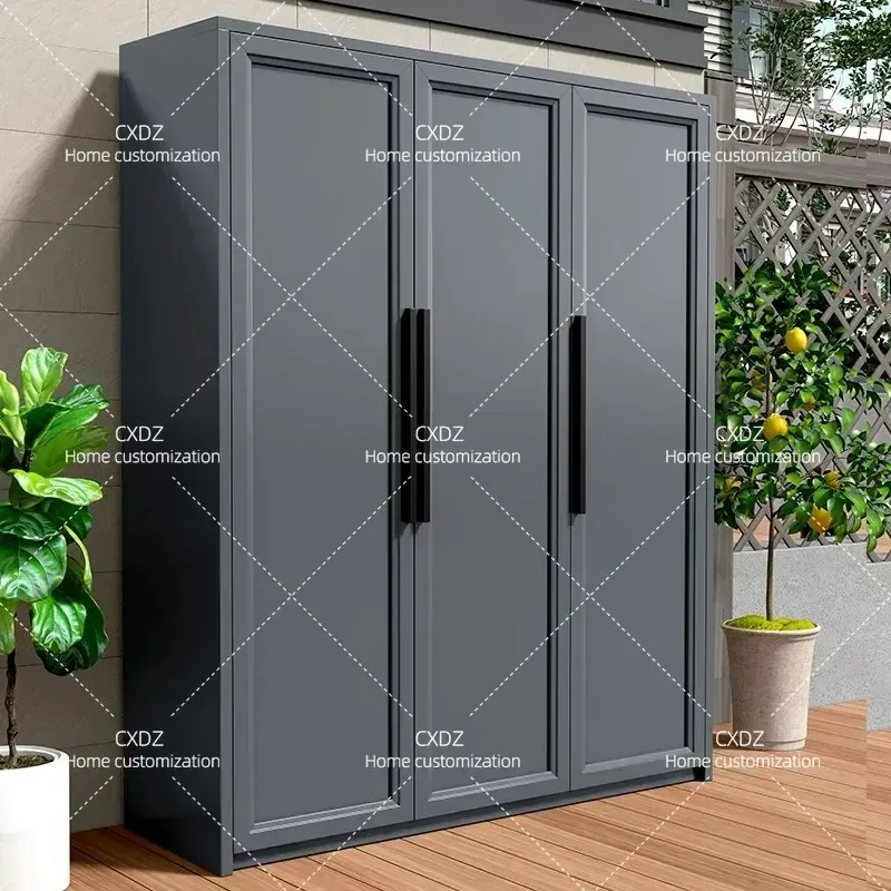 Outdoor Aluminum Alloy Locker Waterproof Sunscreen Shoe Cabinet Grocery Storage Cabinet Household Door Tool Cabinet