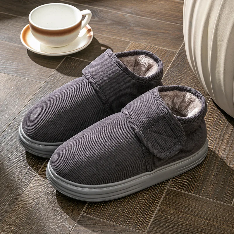 

Men's Women's Thickened Cotton Slippers for the Elderly Autumn and Winter Homewear Warmth-Retaining, Non-Slip Cotton Footwear