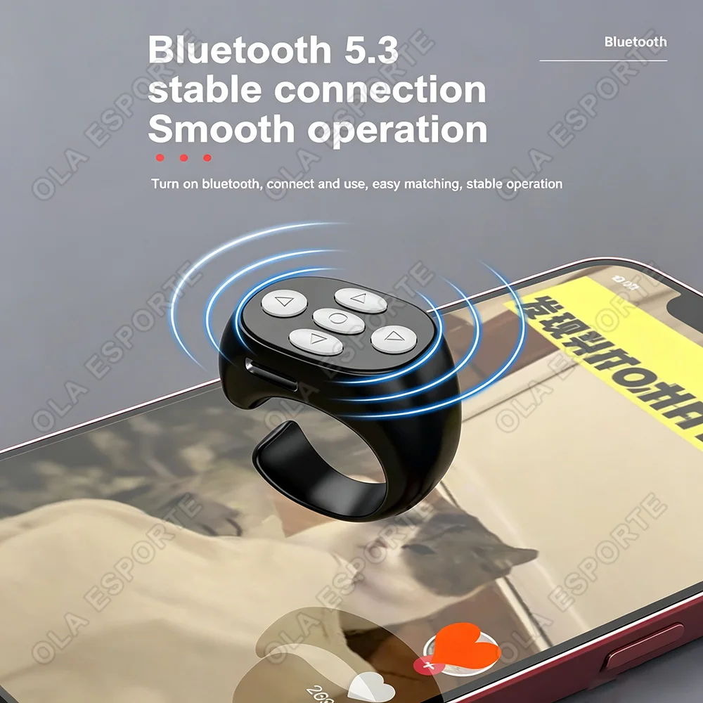 New Wireless Bluetooth Remote Control, Video Scrolling Ring Page Turner Bluetooth Ring Scroller, Rechargeable Scrolling Ring R12 view 2