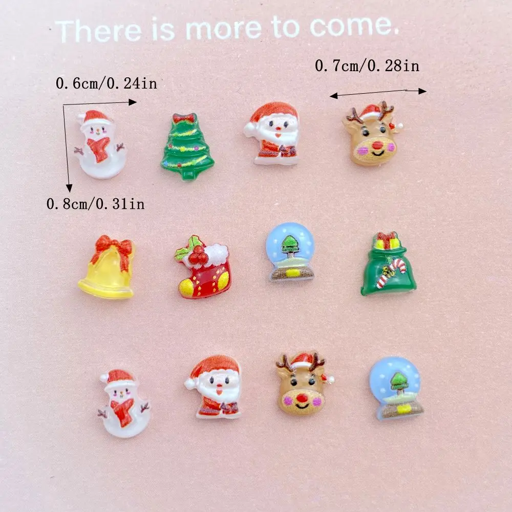 100Pcs Cute Resin Small Christmas Tree, Snowman, Free Shipping Flat Back Ornament Jewelry Making Manicure Hairwear Accessorie