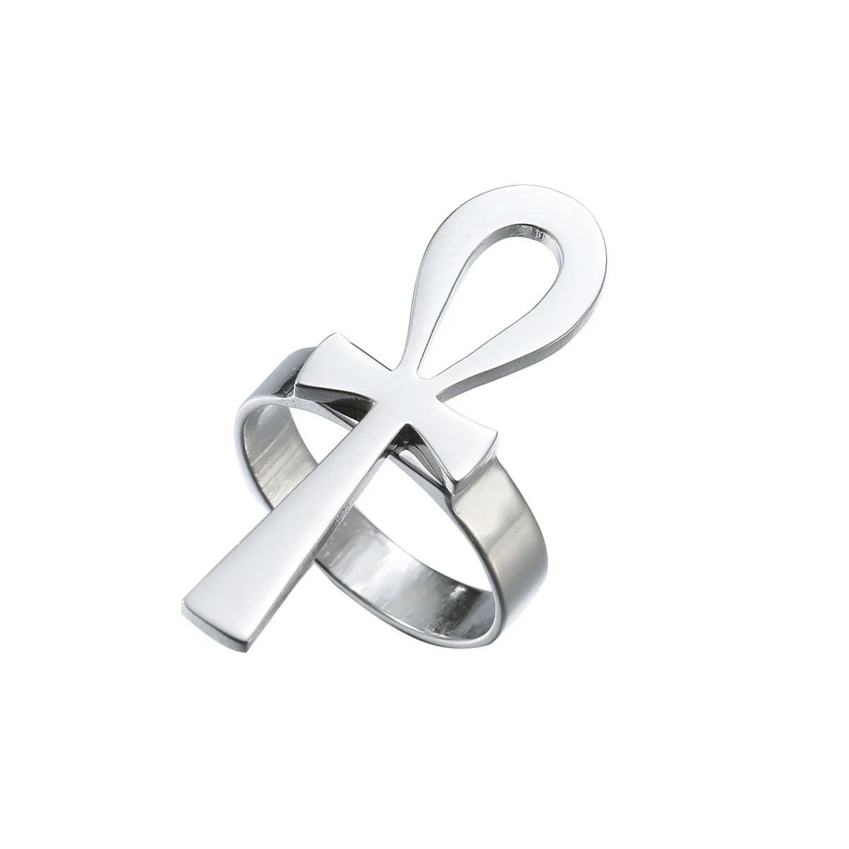 HOUWU Ankh Ring for Women Girls African egian Cross Charms anello da dito gioielli No Fading No Stain Egypt Hieroglyphs Nile Key